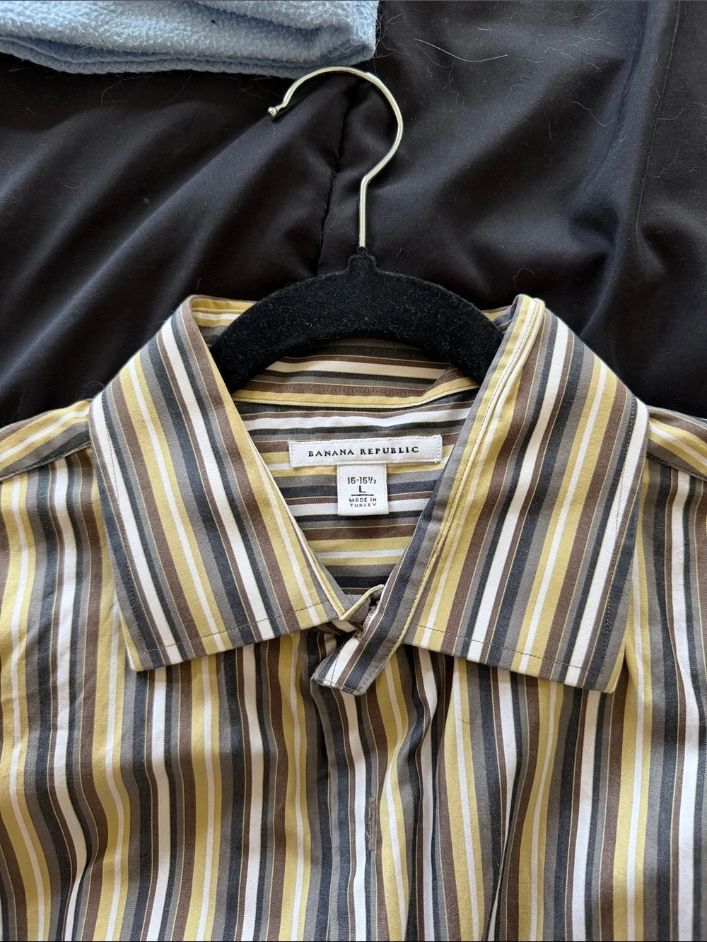Banana Republic Striped Button-Down in Yellow, Brown and Gray